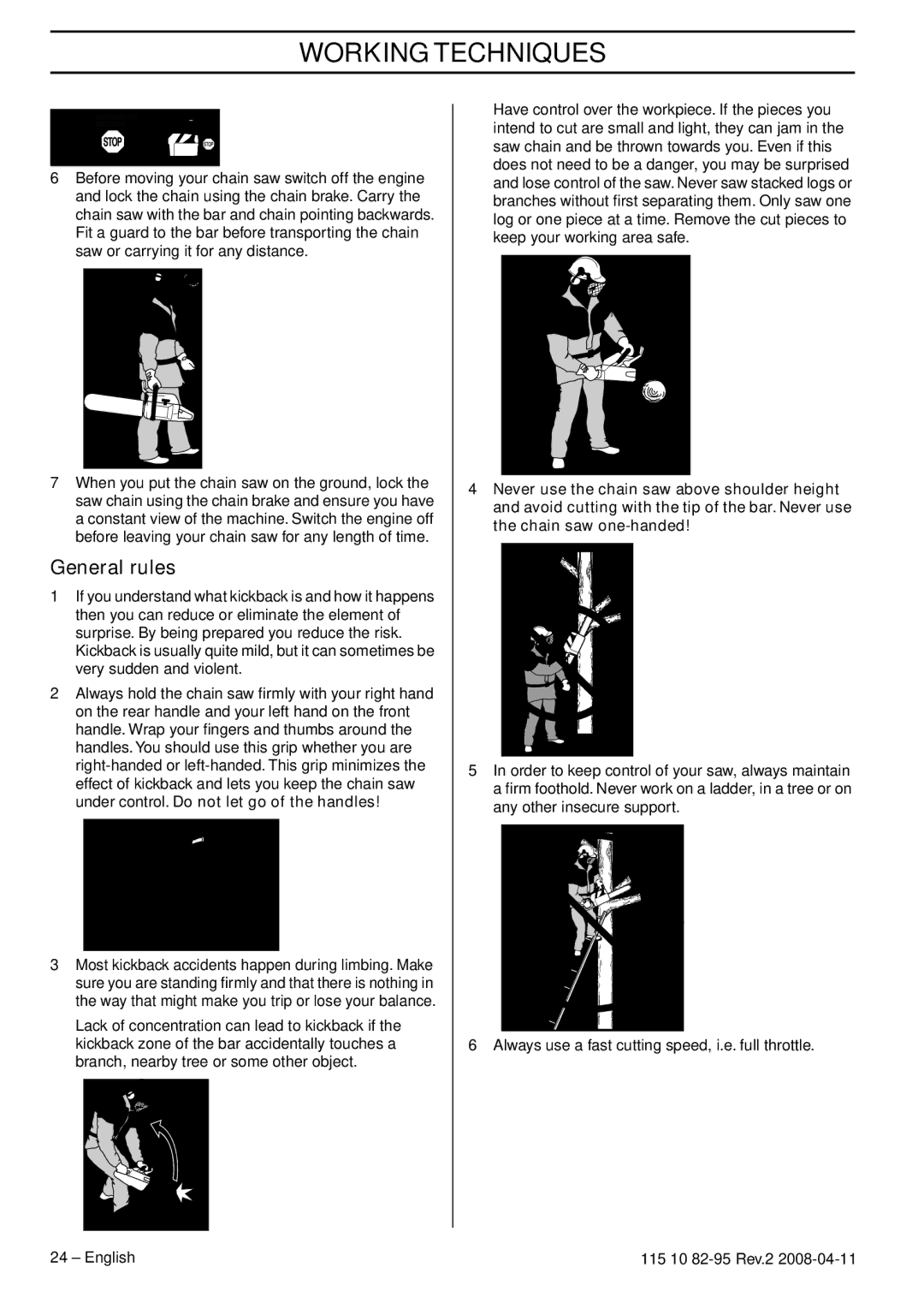 Husqvarna 435 manual General rules 