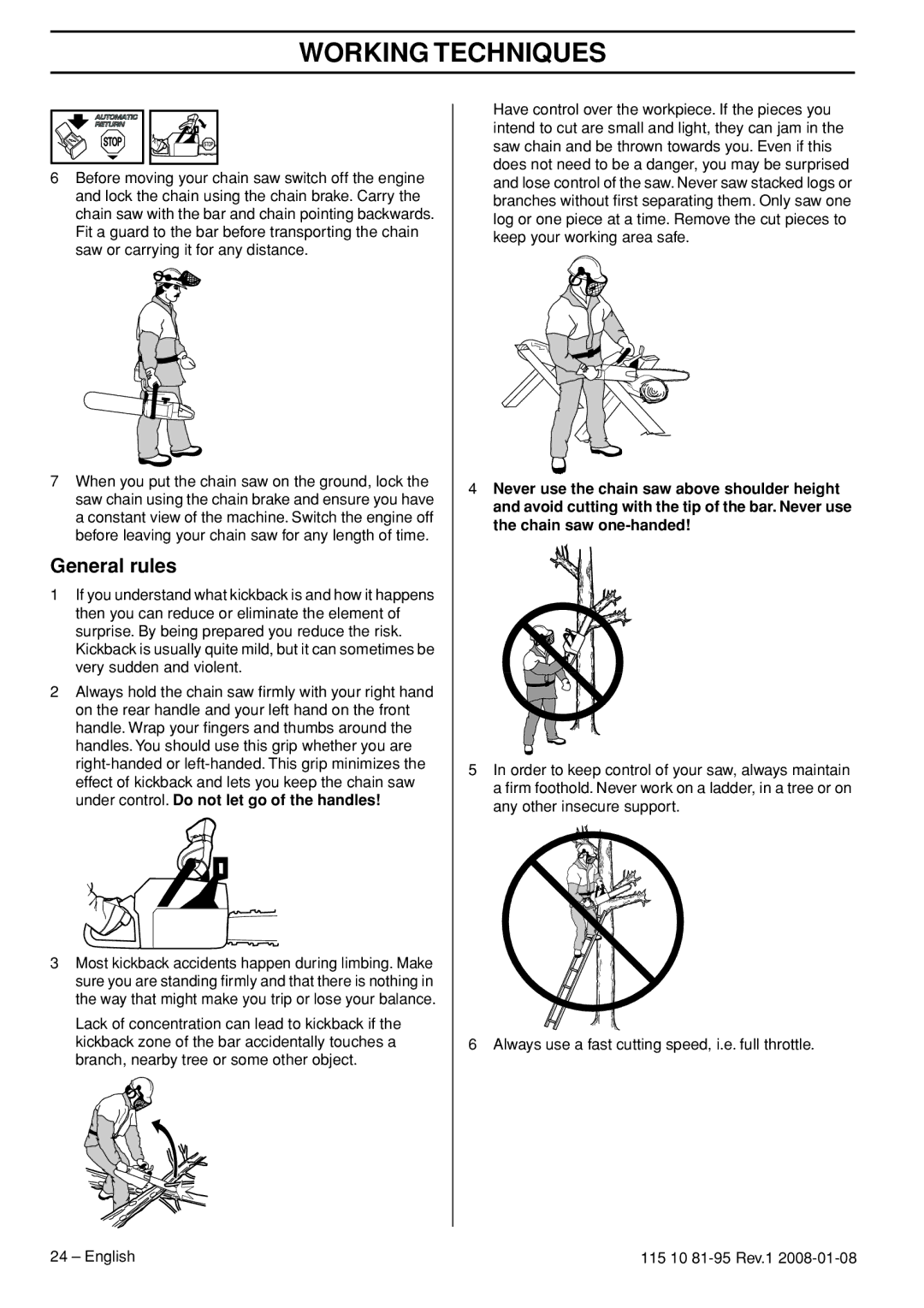 Husqvarna 435e, 440e manual General rules 