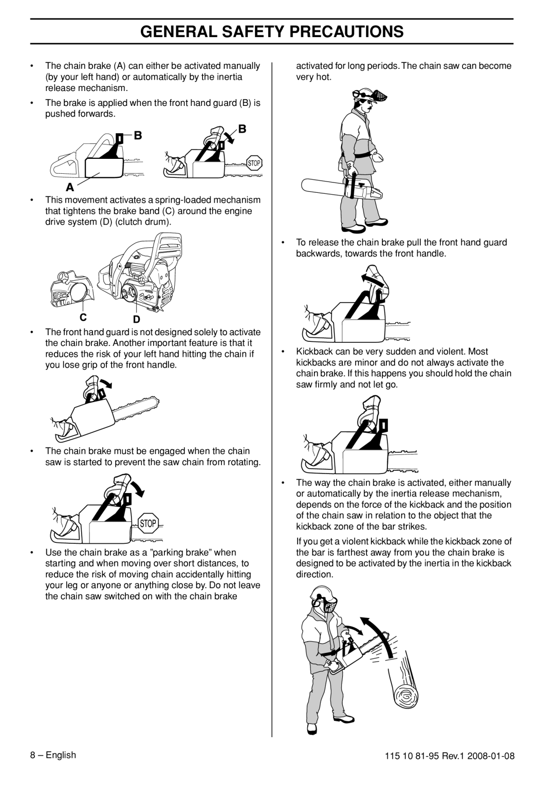 Husqvarna 435e, 440e manual General Safety Precautions 