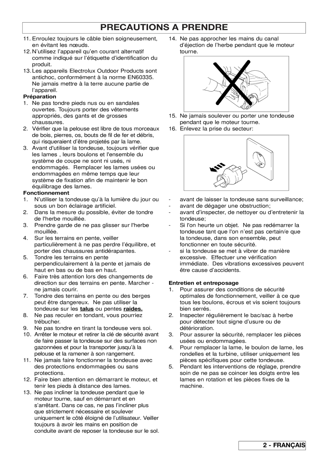 Husqvarna 43EL/43ELS manual Préparation 