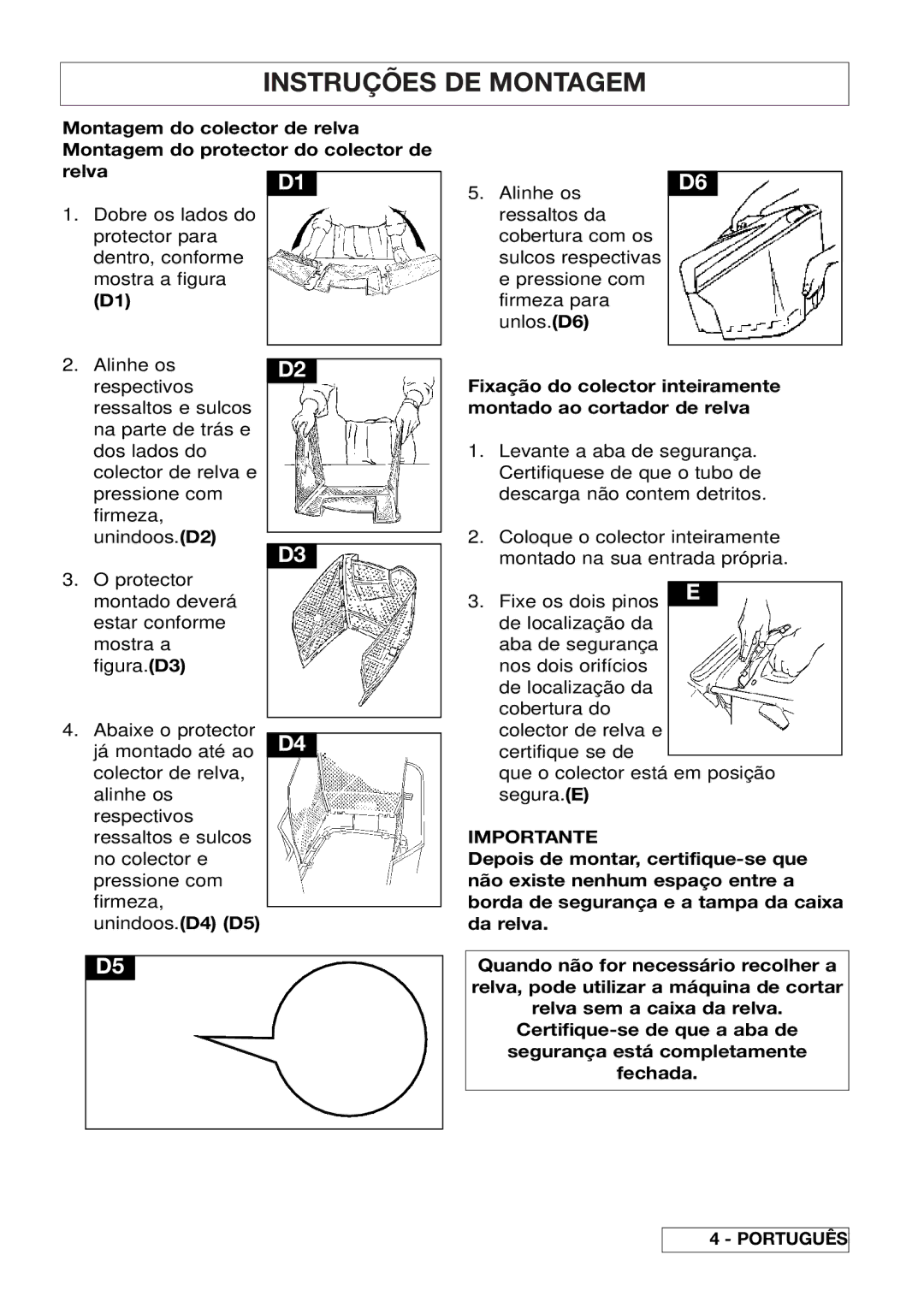 Husqvarna 43EL/43ELS manual Importante 