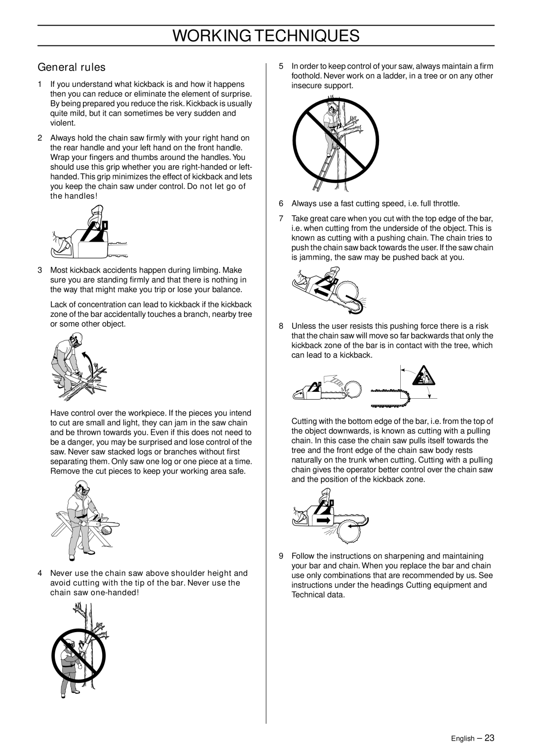 Husqvarna 445 EPA II, 445e EPA II, 450e EPA II manual General rules 