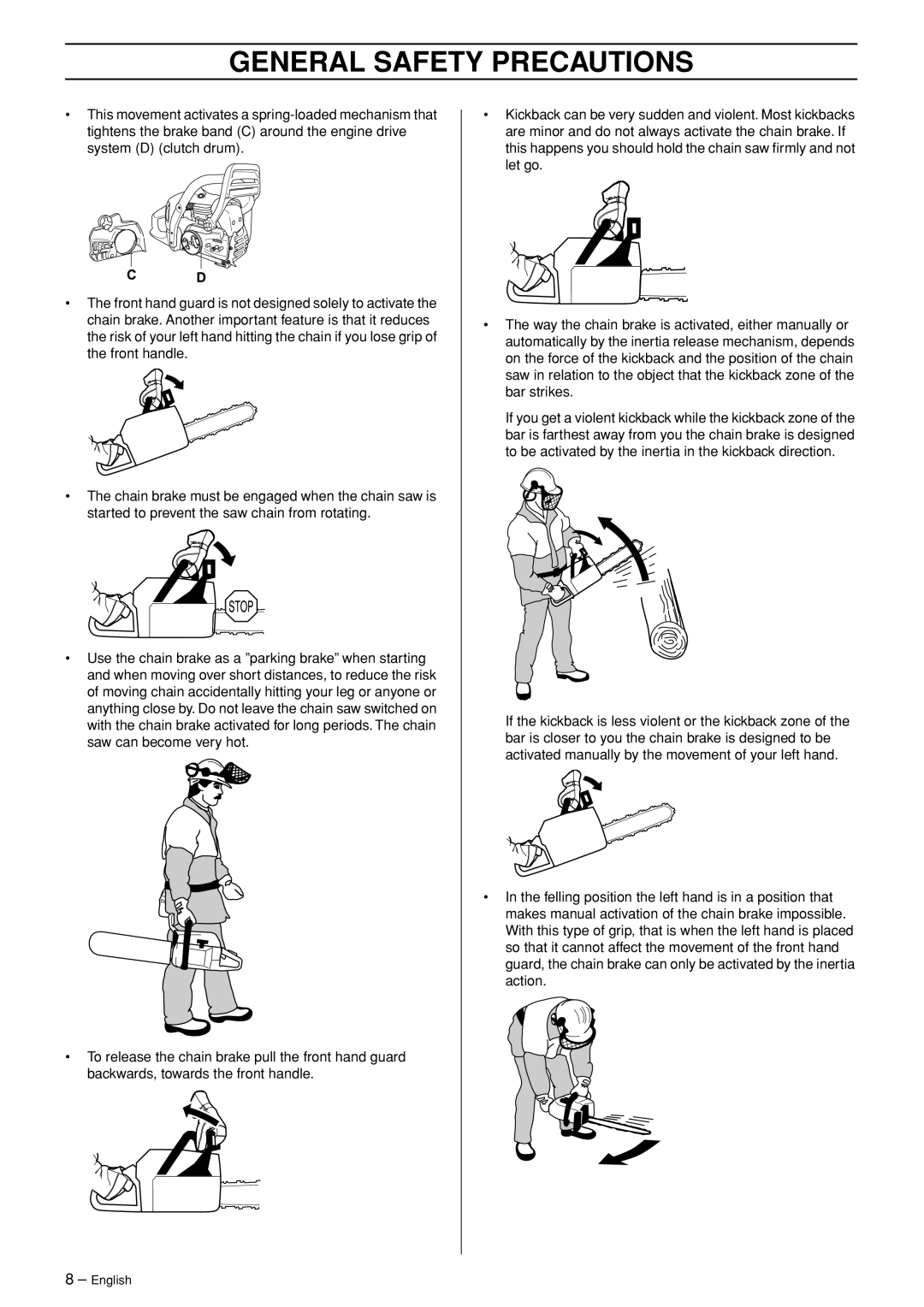 Husqvarna 445 EPA II, 445e EPA II, 450e EPA II manual General Safety Precautions 