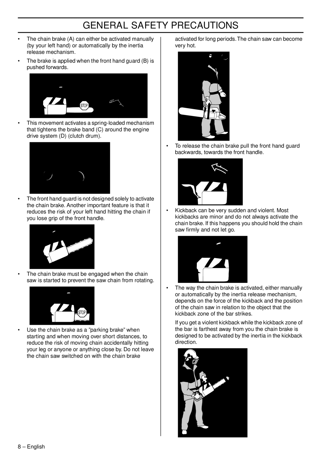 Husqvarna 445e TrioBrake manual General Safety Precautions 