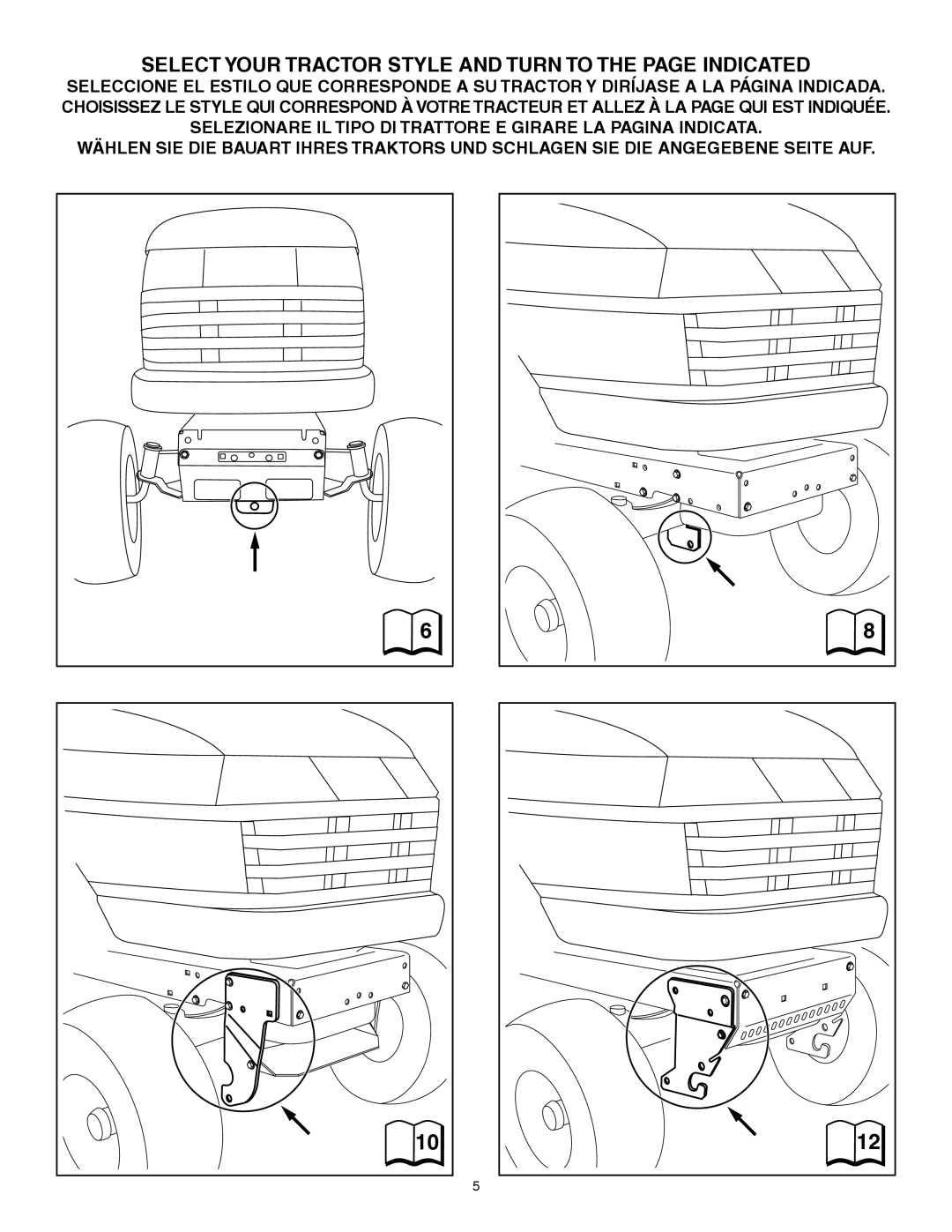 Husqvarna 45-0429-669 manual Select Your Tractor Style and Turn to the page Indicated 