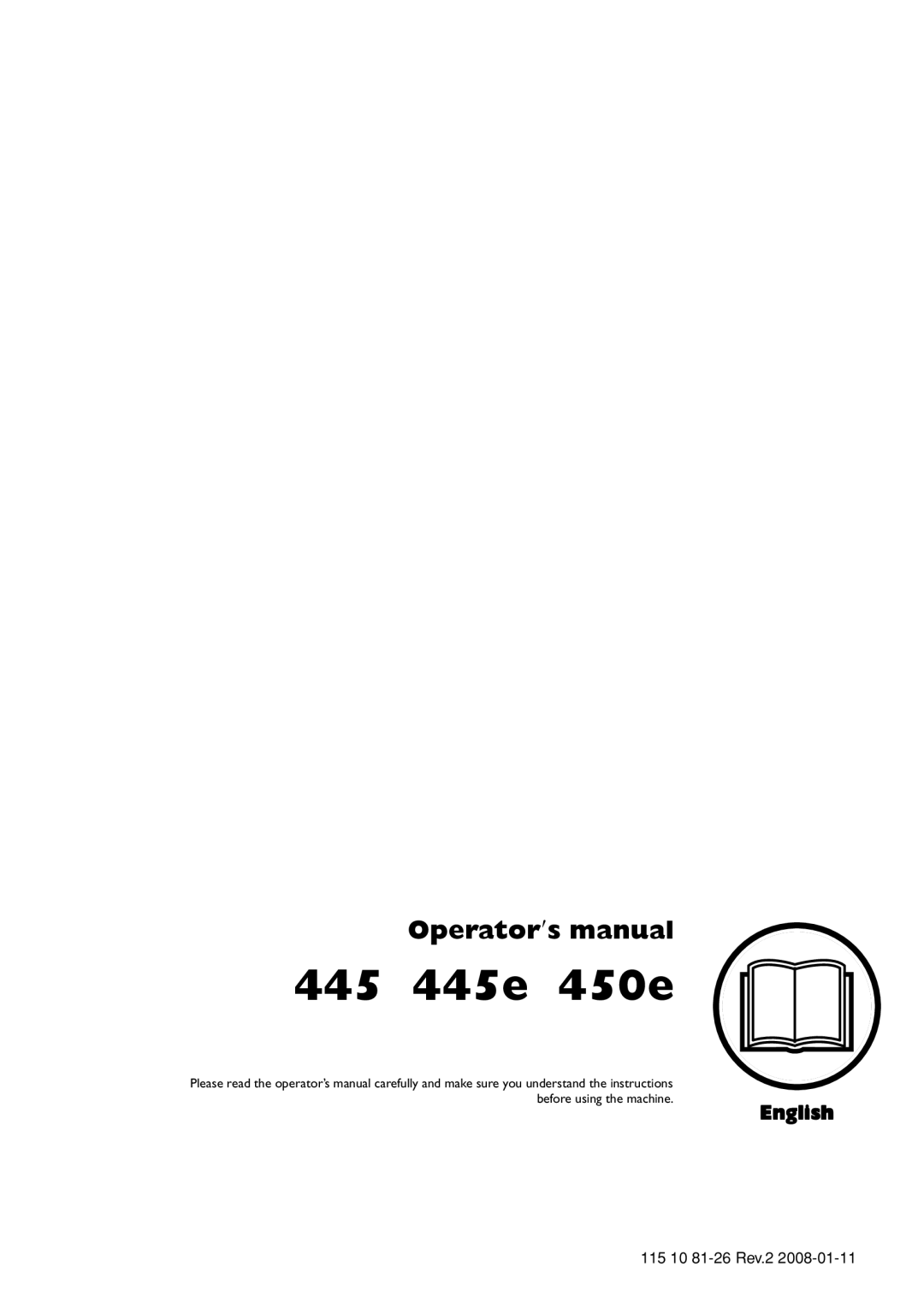 Husqvarna 445, 445e, 450e manual Operator′s manual, 445 445e 450e 