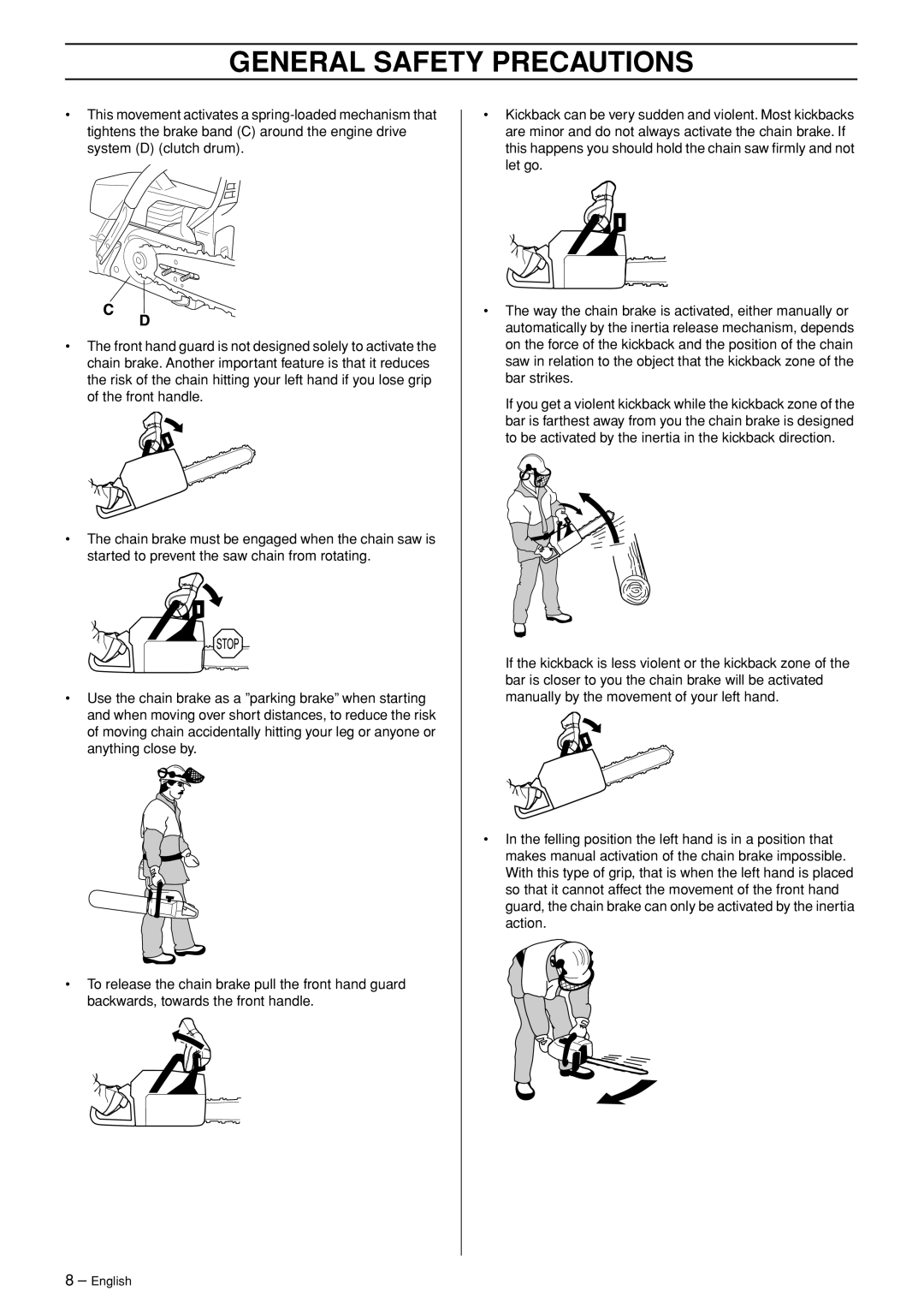 Husqvarna 455 RANCHER manual General Safety Precautions, English 