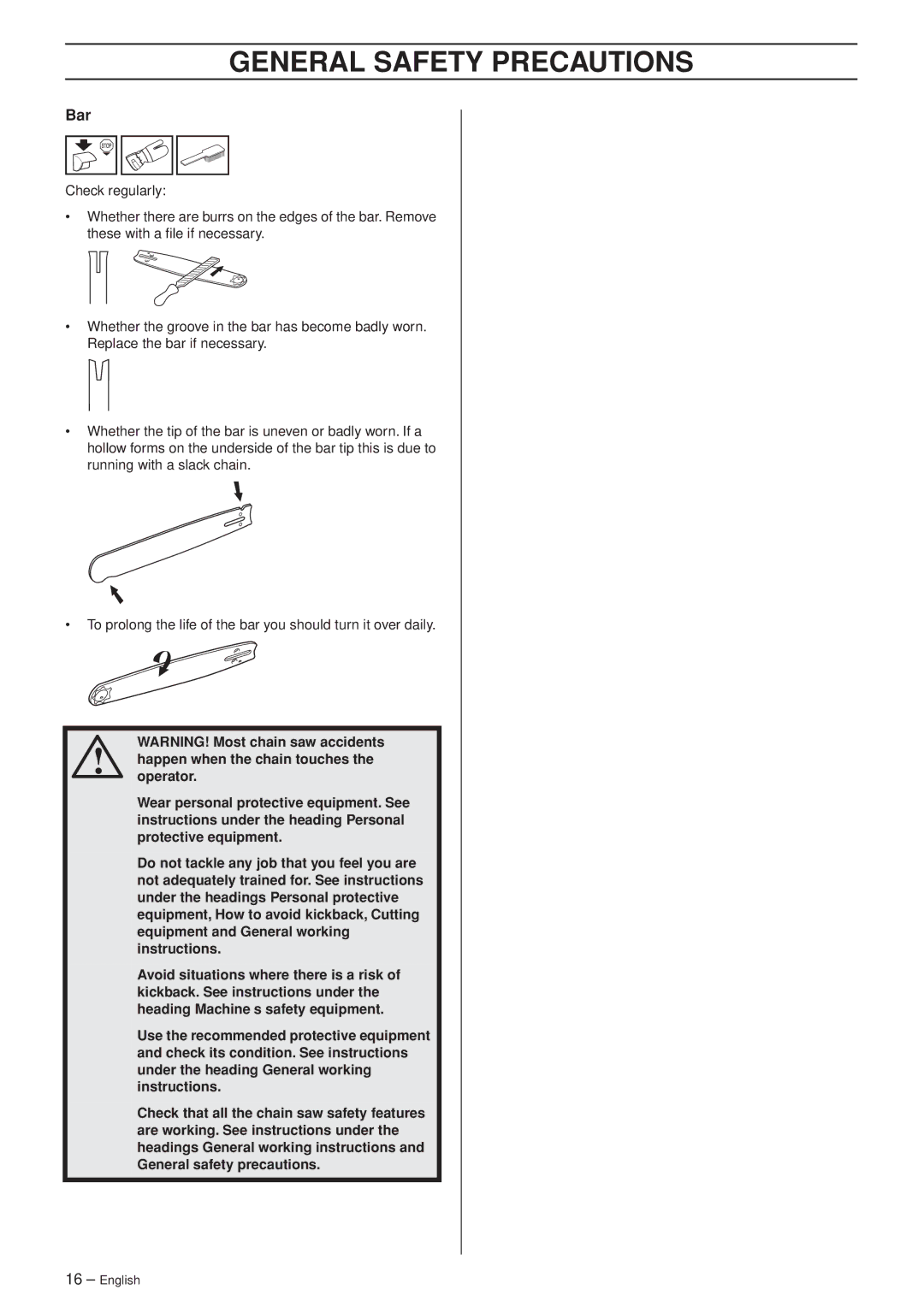 Husqvarna 455e, 455, 460 manual Bar 