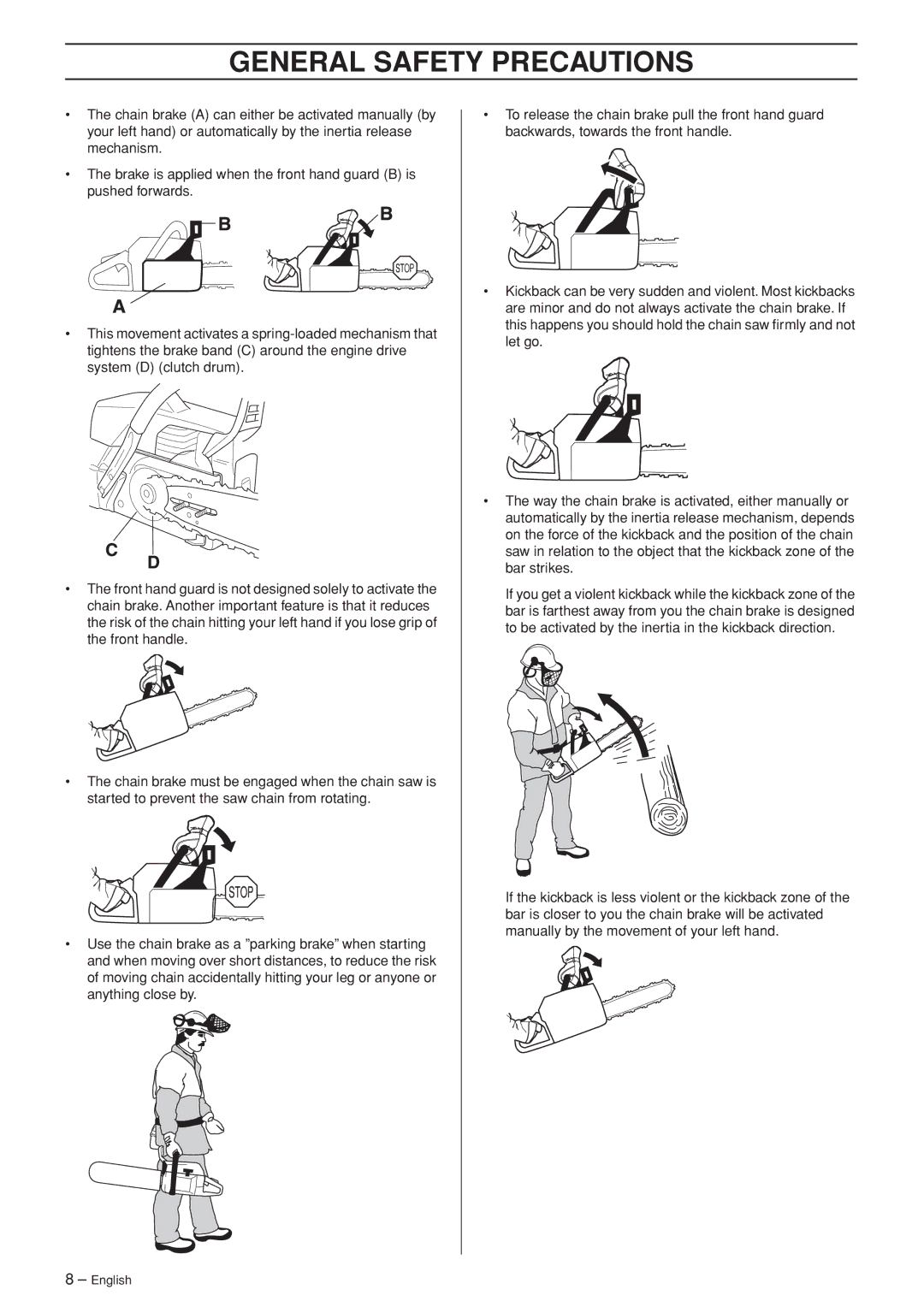 Husqvarna 455e, 455, 460 manual General Safety Precautions 