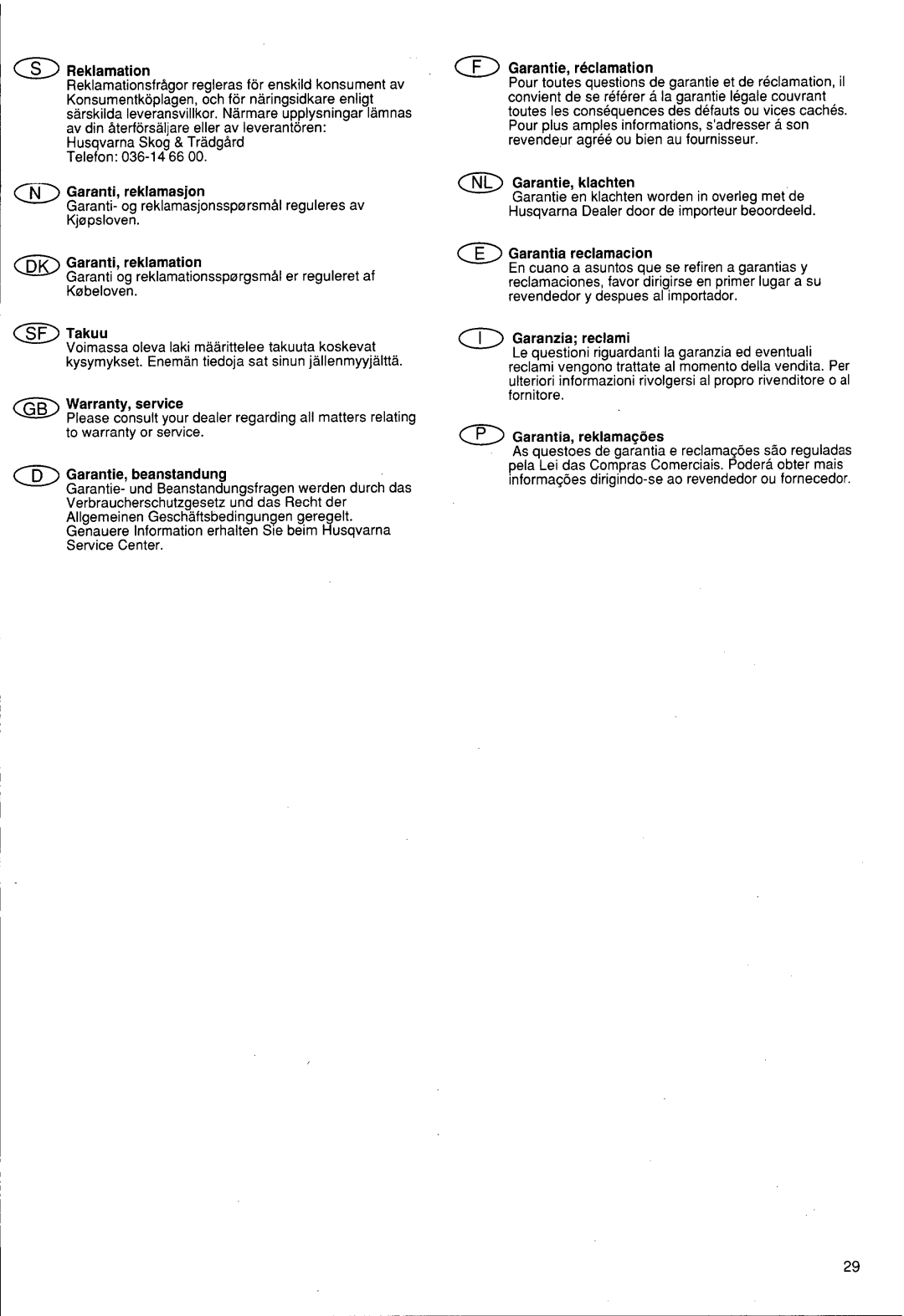 Husqvarna 46 R manual 