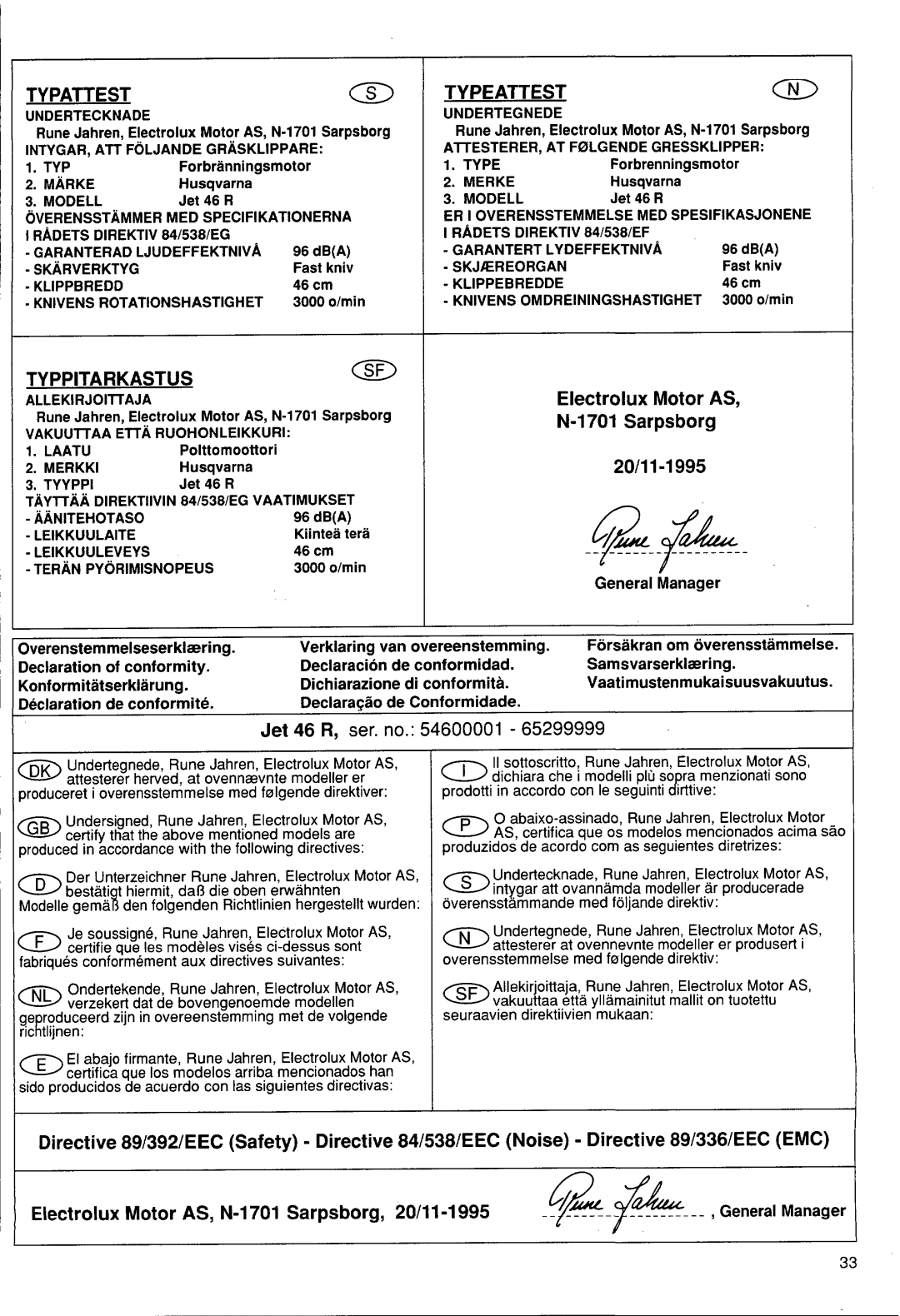 Husqvarna 46 R manual 