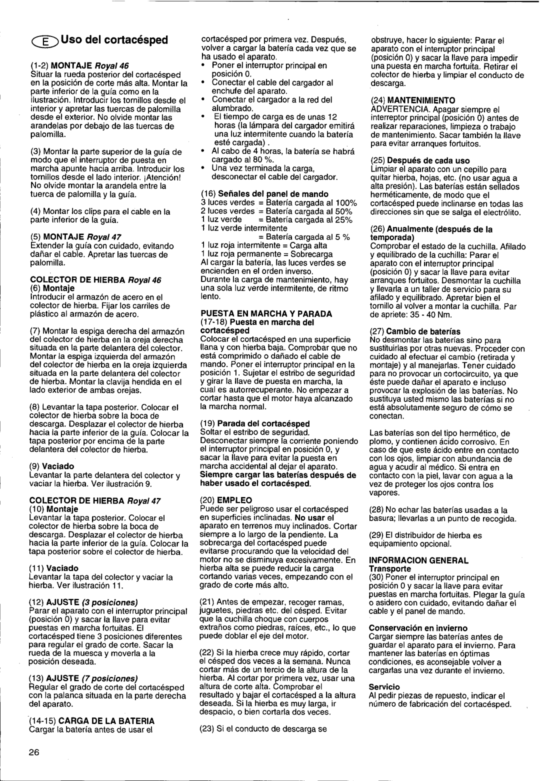 Husqvarna 47RC, 46 RC manual 