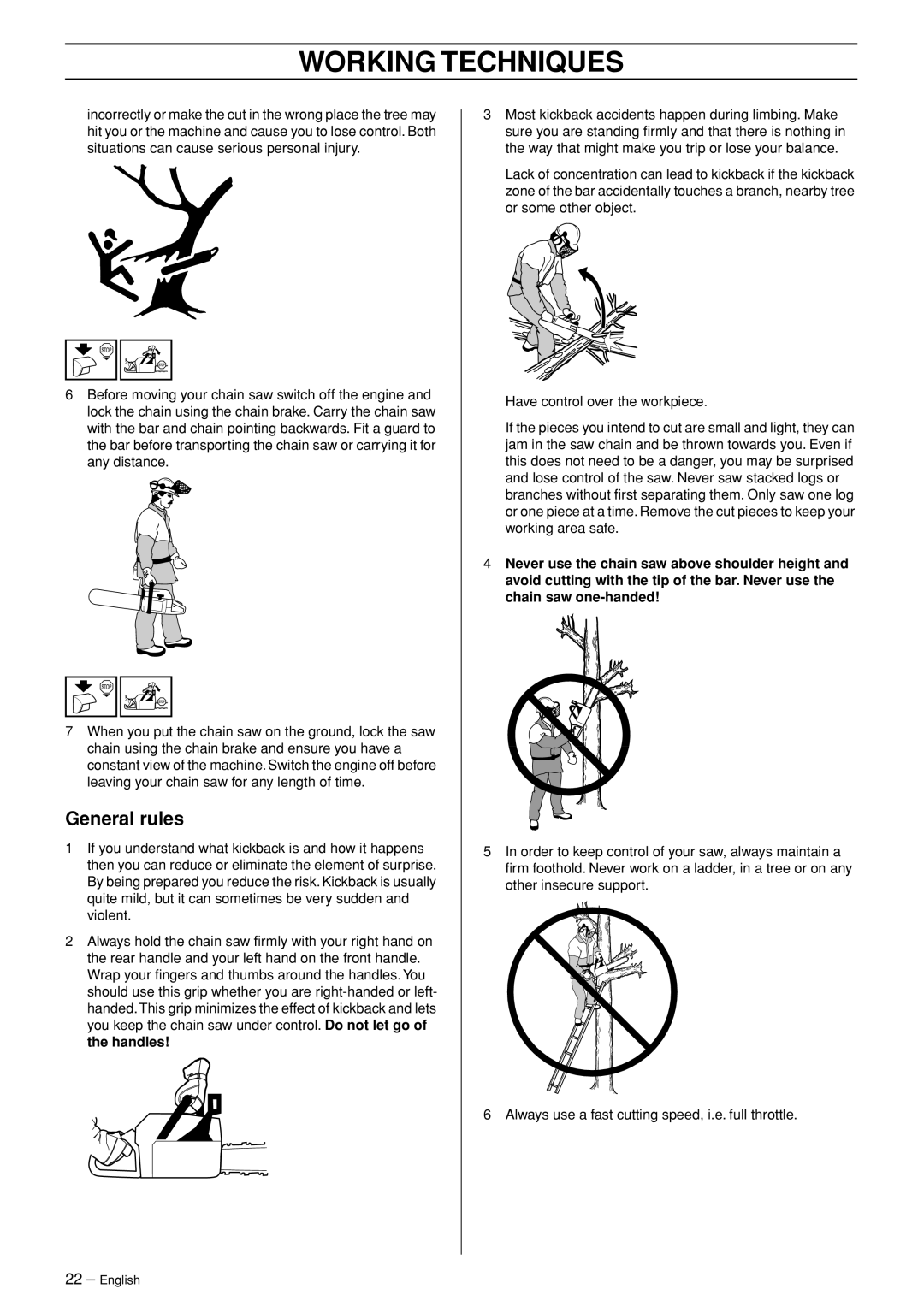 Husqvarna 460, 455e manual General rules 