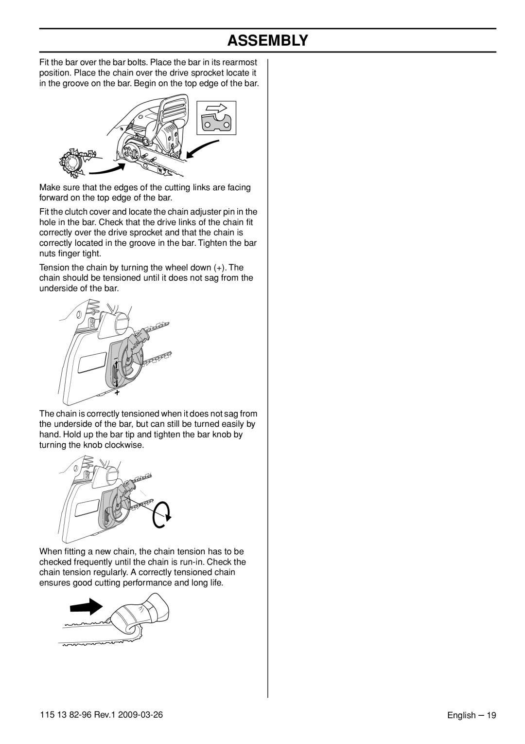 Husqvarna 115 13 82-96, 460 Rancher manual Assembly 