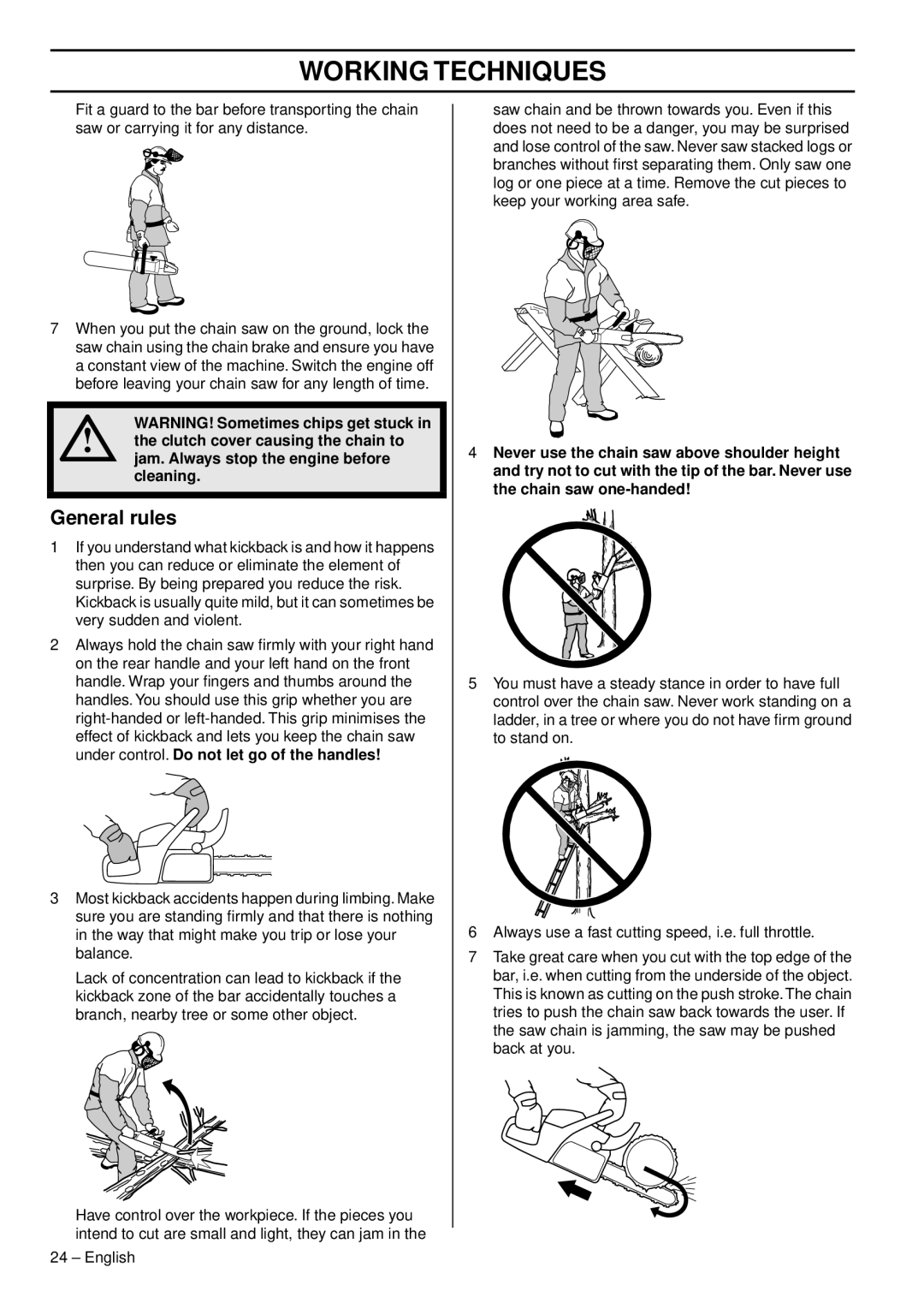 Husqvarna 465, 460, 455e manual General rules 