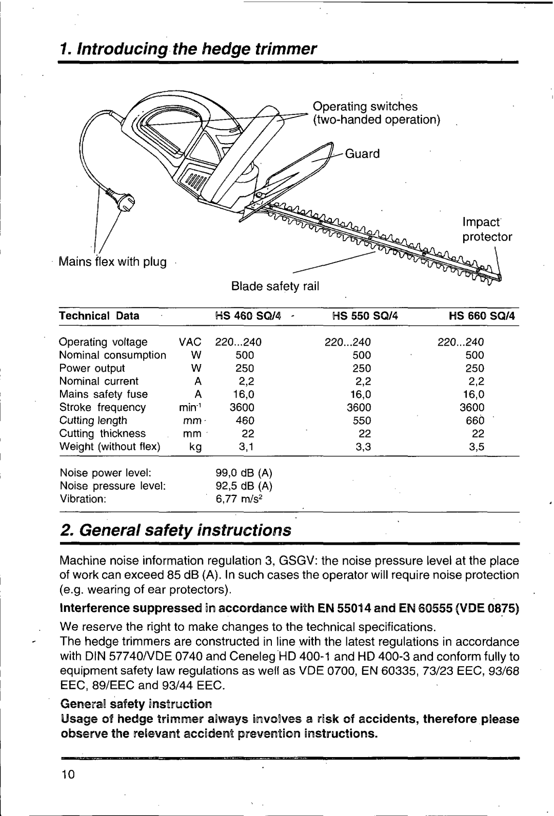 Husqvarna 500 H manual 