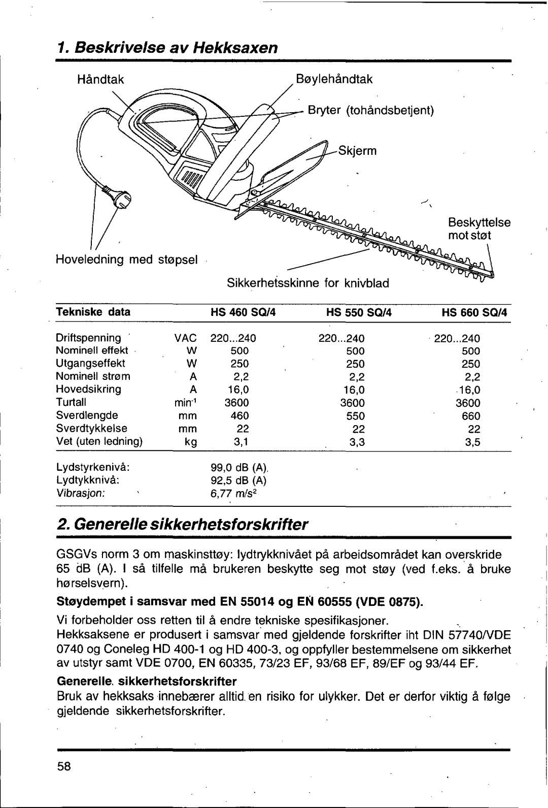 Husqvarna 500 H manual 