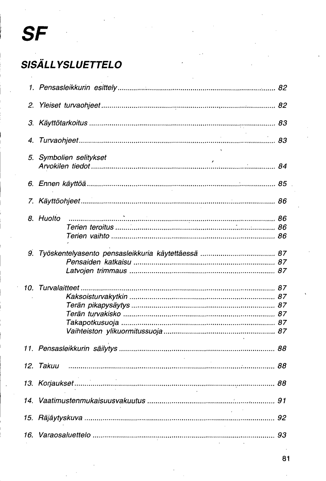 Husqvarna 500 H manual 