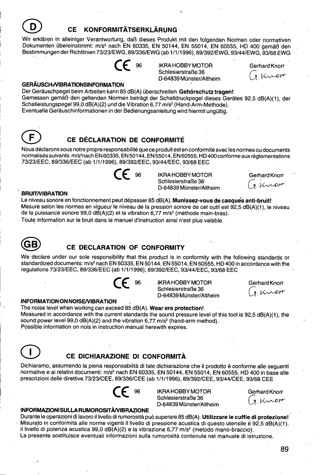 Husqvarna 500 H manual 