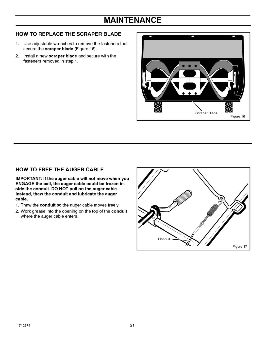 Husqvarna 521SSR, 521SSE manual HOW to Replace the Scraper Blade, HOW to Free the Auger Cable 