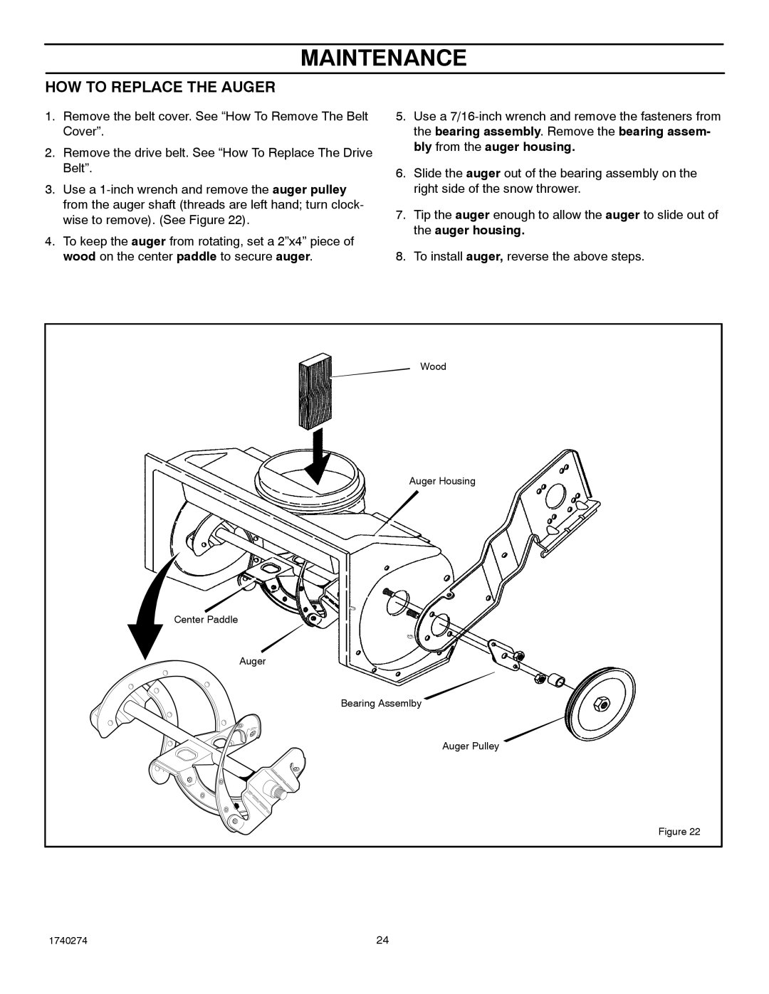 Husqvarna 521SSE, 521SSR manual HOW to Replace the Auger 