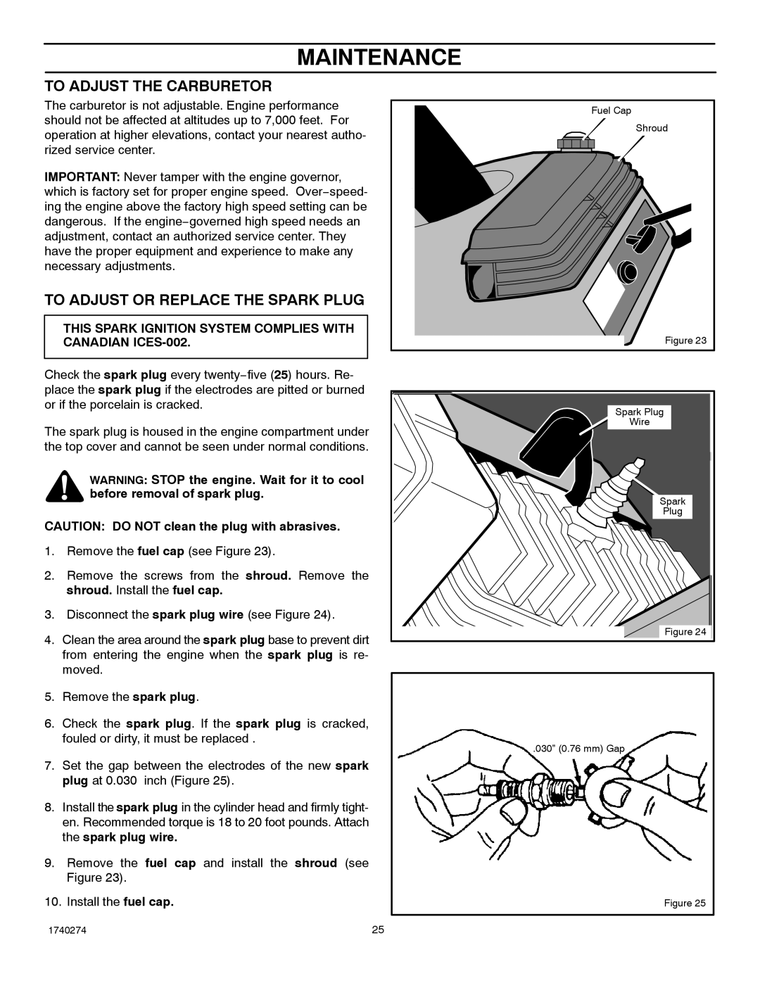 Husqvarna 521SSR, 521SSE manual To Adjust the Carburetor, To Adjust or Replace the Spark Plug 