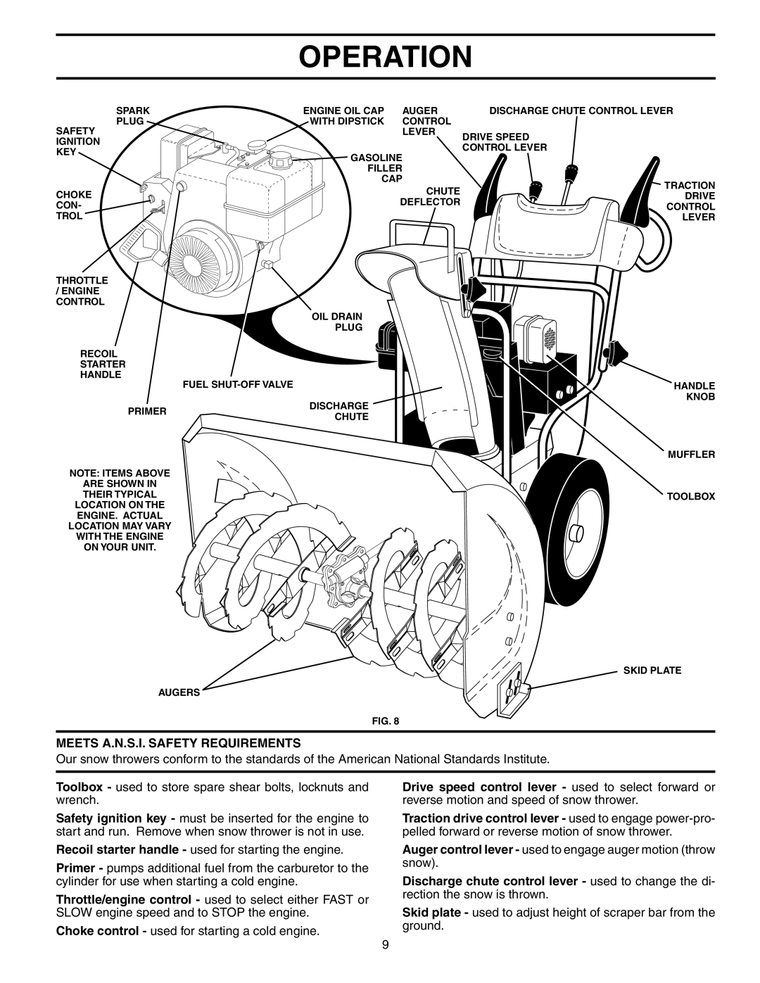 Husqvarna 524ST owner manual Operation, Meets A.N.S.I. Safety Requirements 