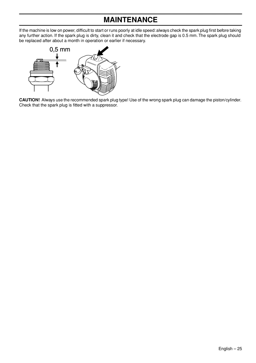 Husqvarna 53 5RJ manual Maintenance 