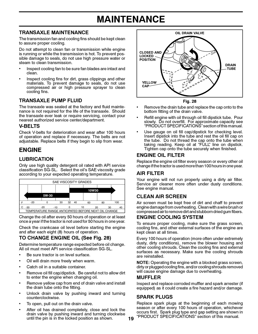 Husqvarna 07002, 532 44 02-80 owner manual Engine 