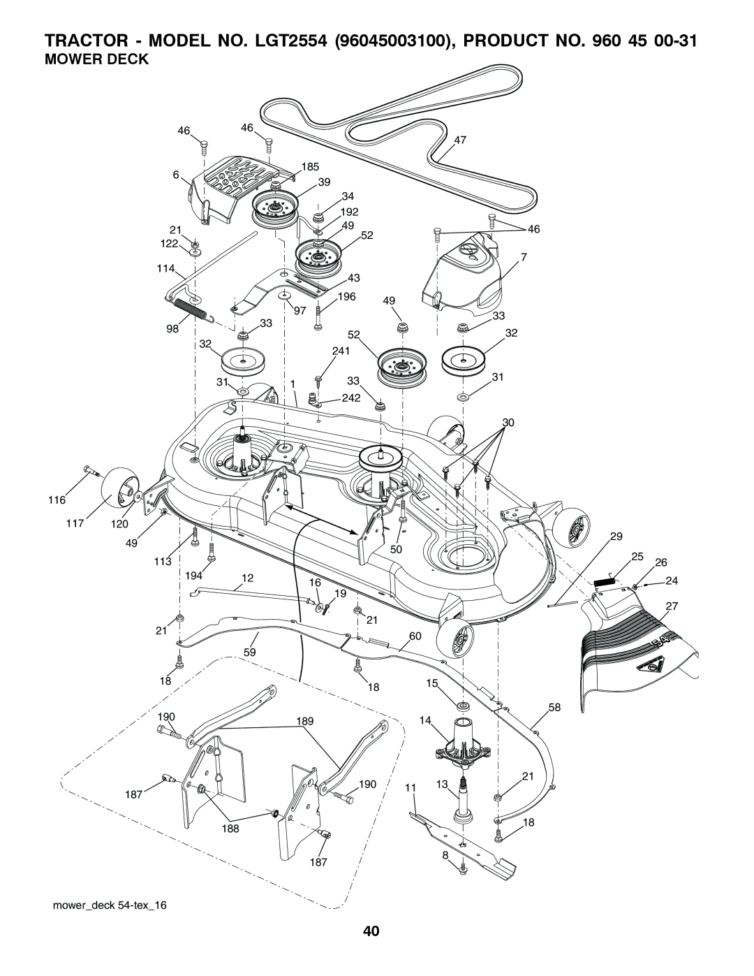 Husqvarna 532 44 02-80, 07002 owner manual Mower Deck 