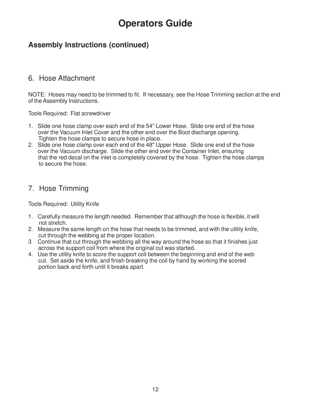 Husqvarna 540200800 system manual Hose Attachment 