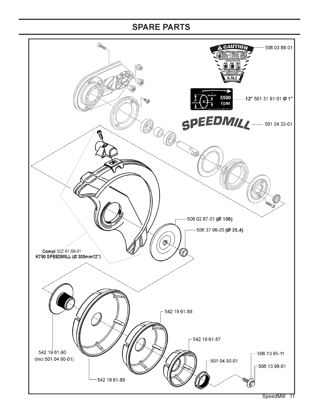 Husqvarna 544 93 62-01 manual Spare Parts 