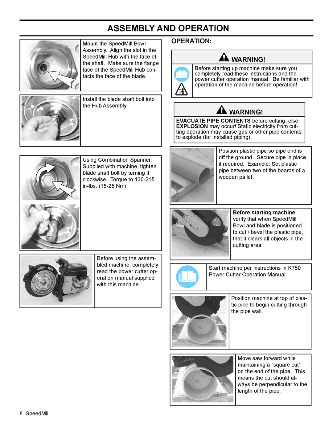 Husqvarna 544 93 62-01 manual Assembly and Operation 