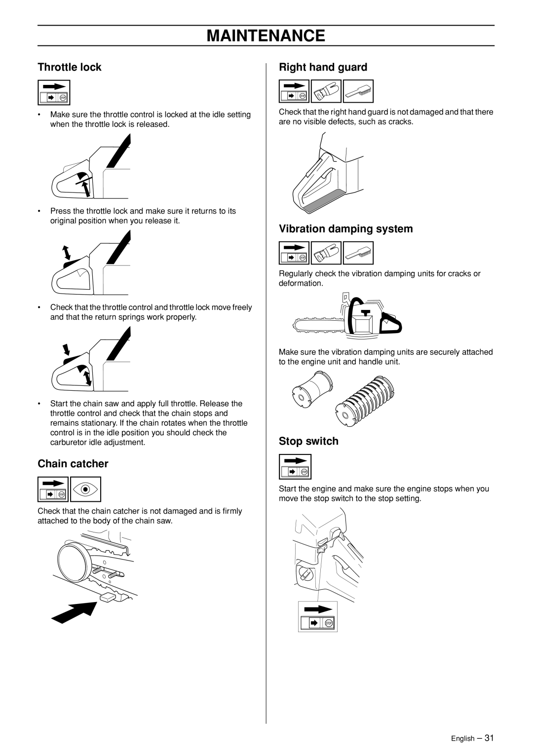 Husqvarna 55 EPA I manual Throttle lock 