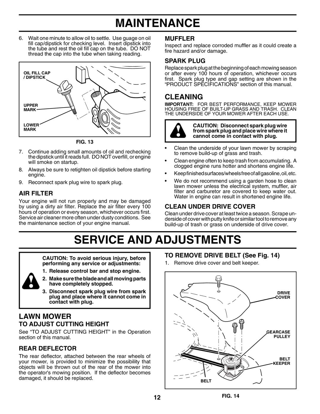 Husqvarna 5521 CHV 96143000106 manual Service and Adjustments, Cleaning 