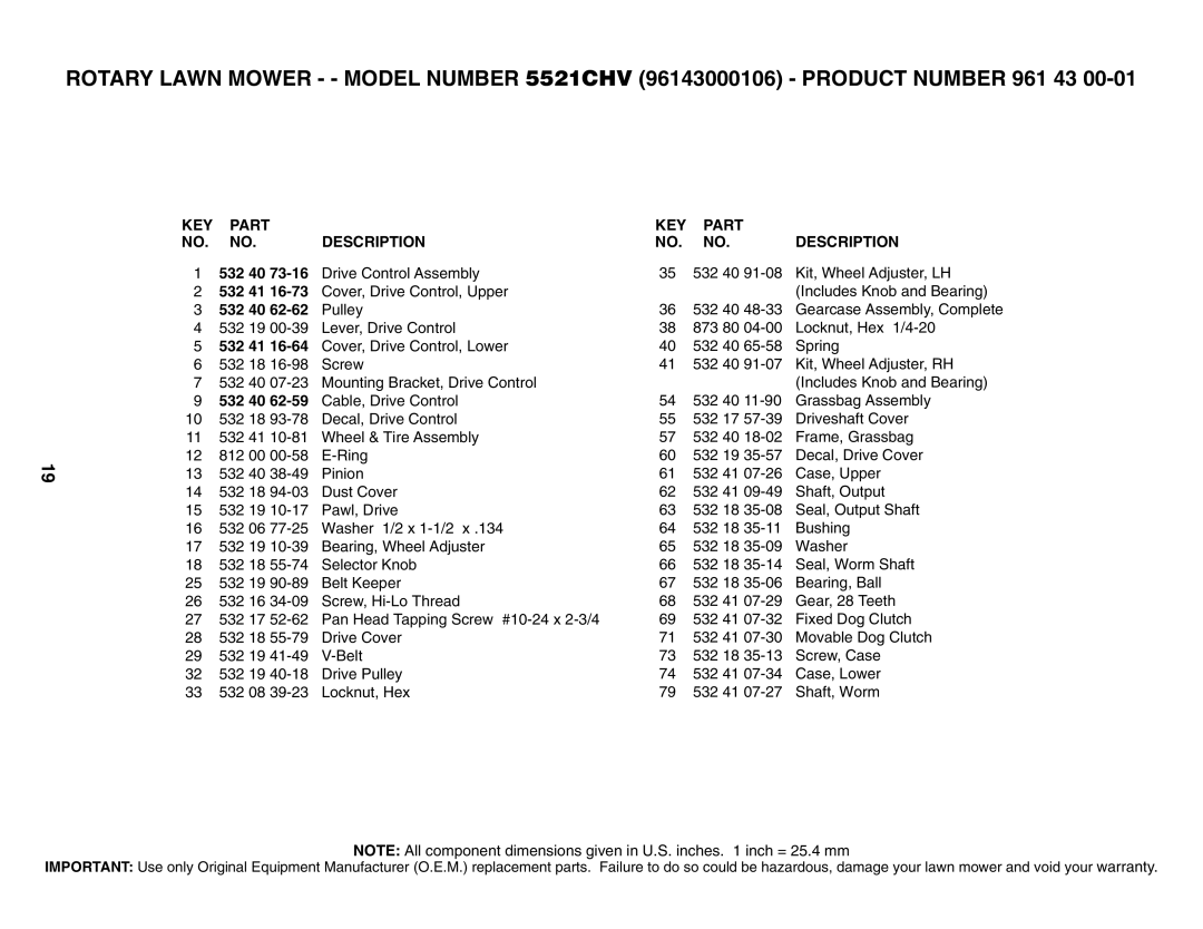 Husqvarna 5521 CHV 96143000106 manual 532 40 