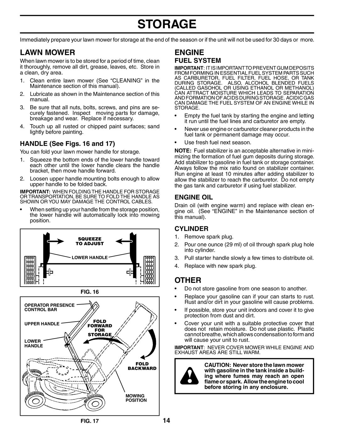 Husqvarna 5521CHV owner manual Storage, Other, Fuel System, Engine OIL, Cylinder 