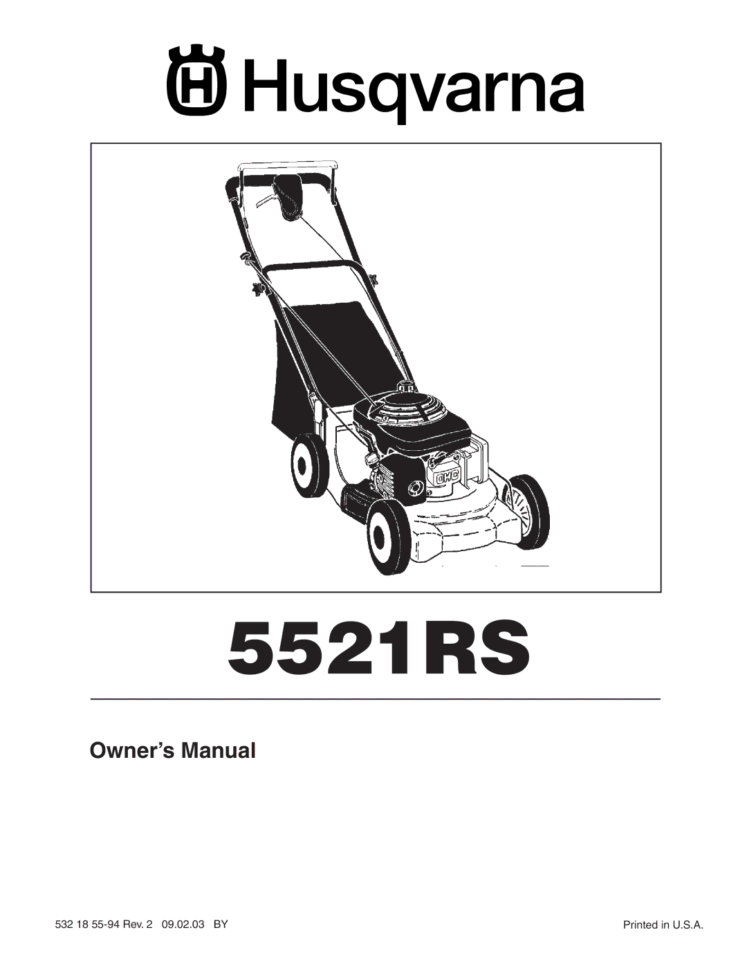 Husqvarna 5521RS owner manual 