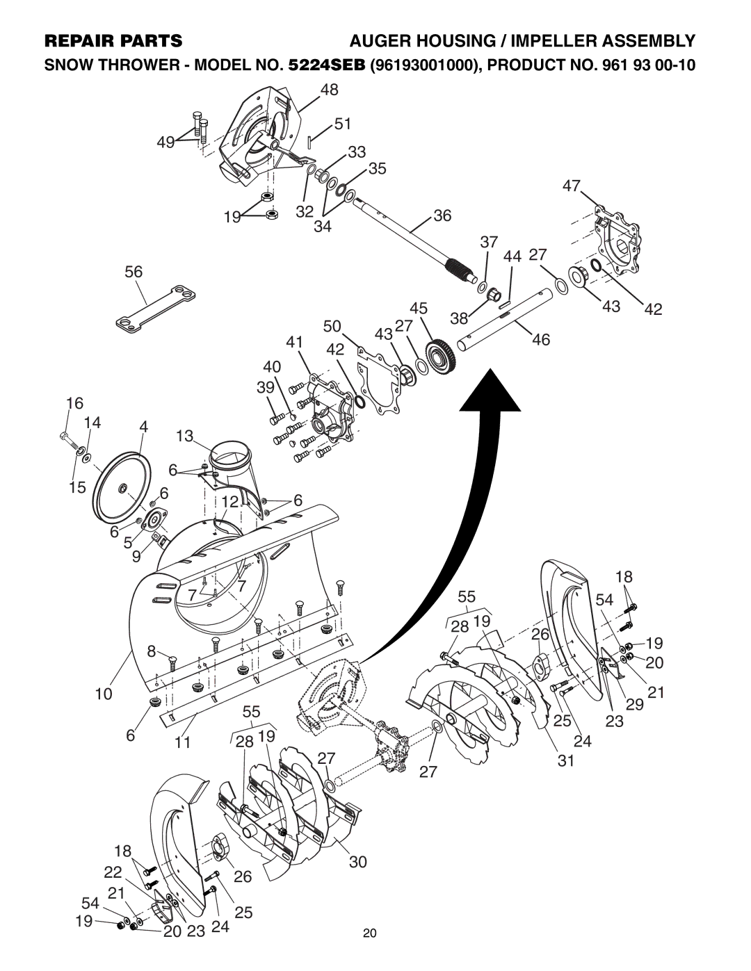 Husqvarna 5524SEB owner manual Repair Parts 