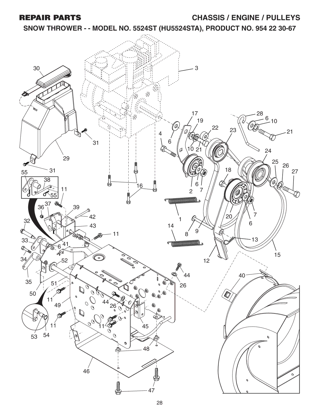 Husqvarna 5524ST owner manual Repairparts 