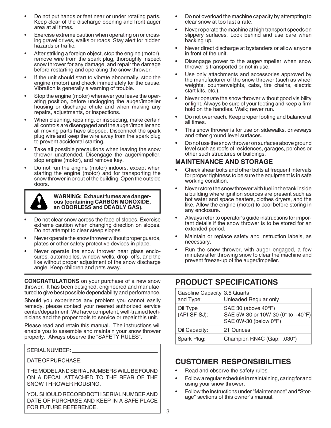 Husqvarna 5524ST owner manual Maintenance and Storage, Api-Sf-Sj 