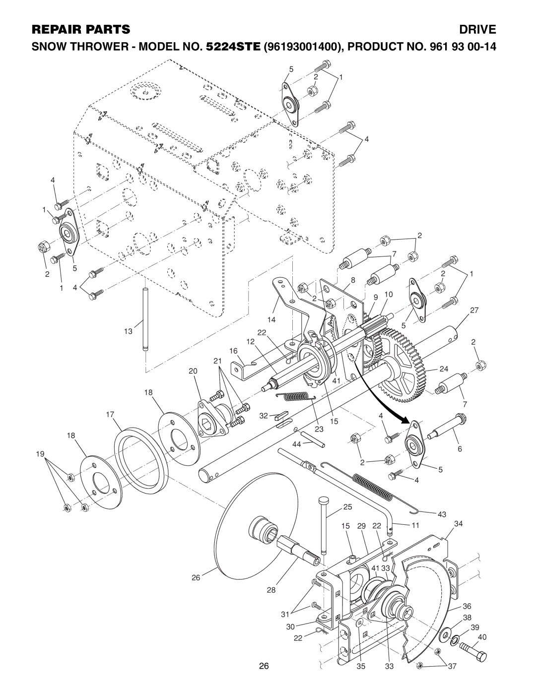 Husqvarna 5524STE owner manual Drive 