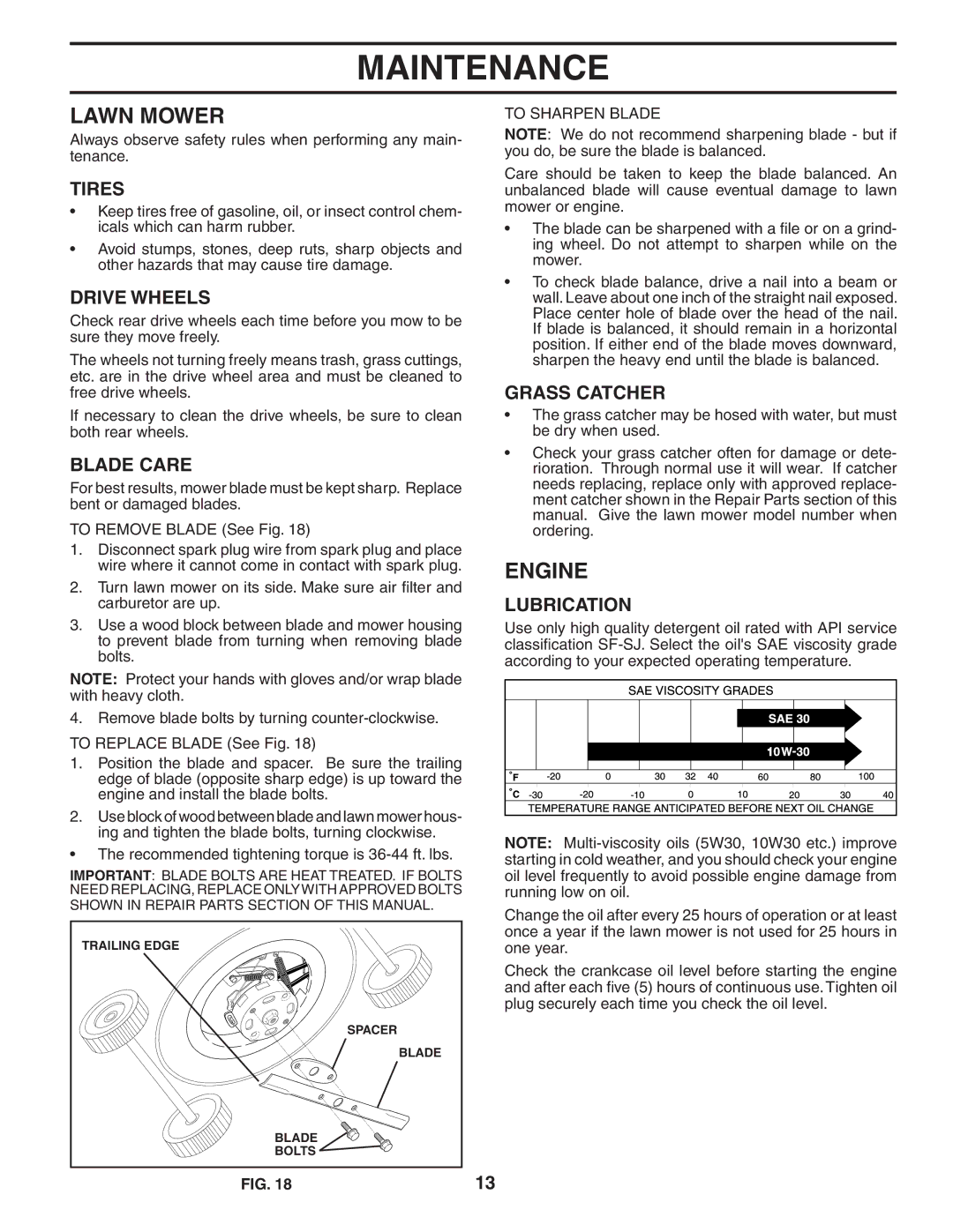 Husqvarna 55B21HV owner manual Lawn Mower, Engine 