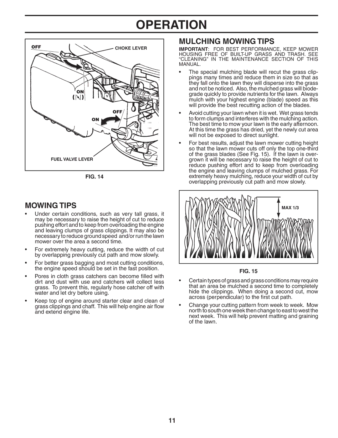 Husqvarna 55C21HV owner manual Mulching Mowing Tips 