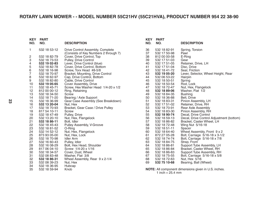 Husqvarna 55C21HV owner manual 532 13, 532 75 