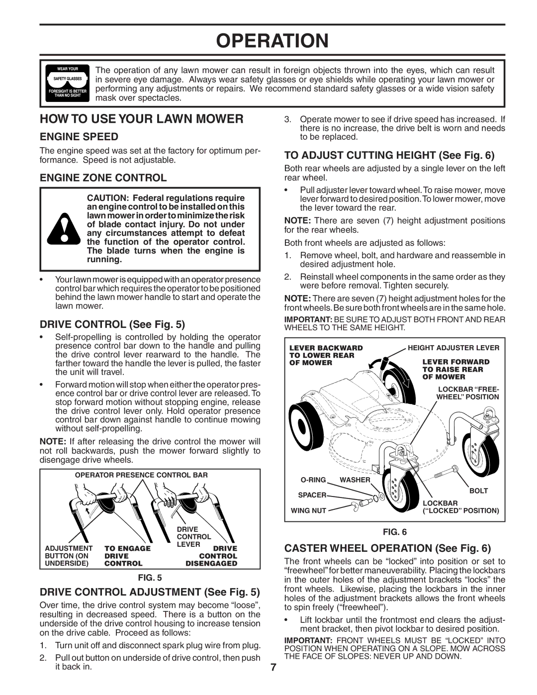 Husqvarna 55C21HV owner manual HOW to USE Your Lawn Mower, Engine Speed, Engine Zone Control 