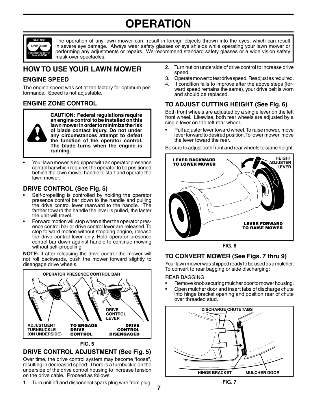 Husqvarna 55R21HV owner manual HOW to USE Your Lawn Mower, Engine Speed, Engine Zone Control 