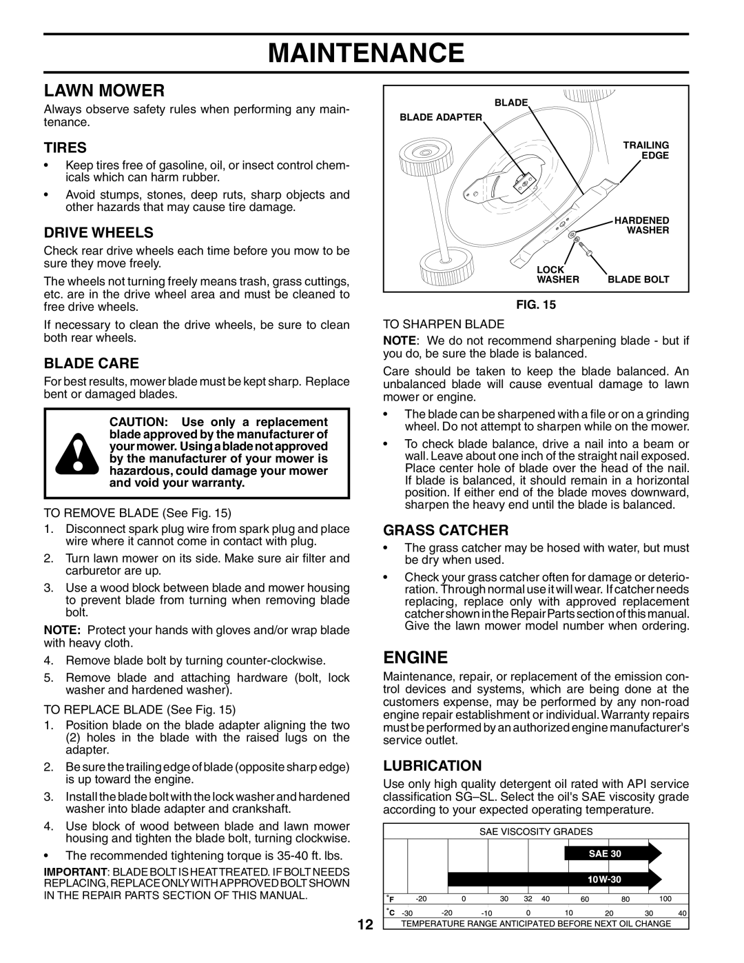 Husqvarna 55R21HVL owner manual Lawn Mower, Engine 