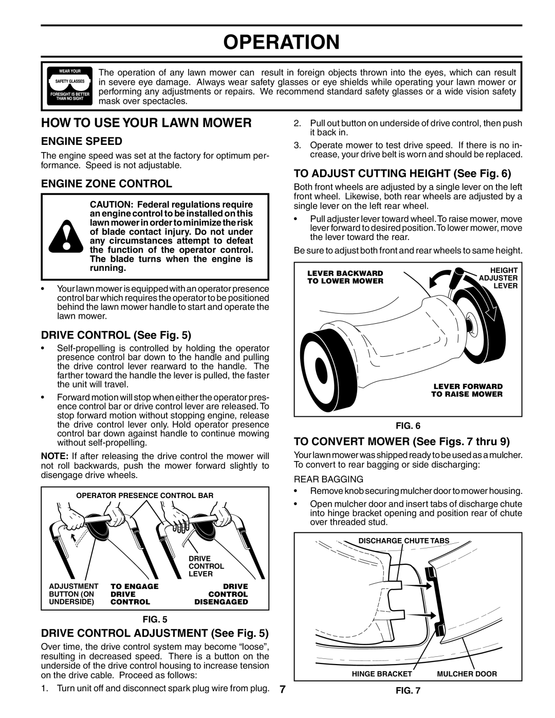 Husqvarna 55R21HVL owner manual HOW to USE Your Lawn Mower, Engine Speed, Engine Zone Control 