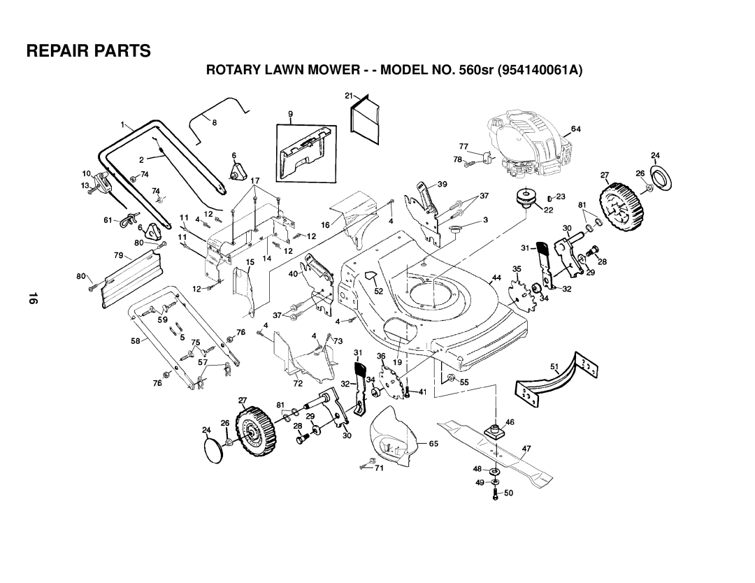 Husqvarna 560sr owner manual Repair Parts 